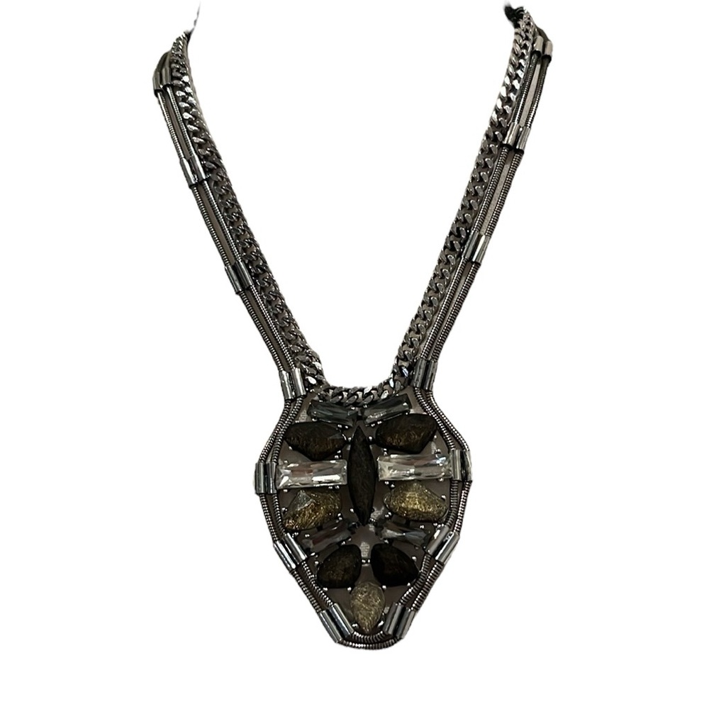 Alisha D Statement Necklace 18”-21” Silver tone Chain